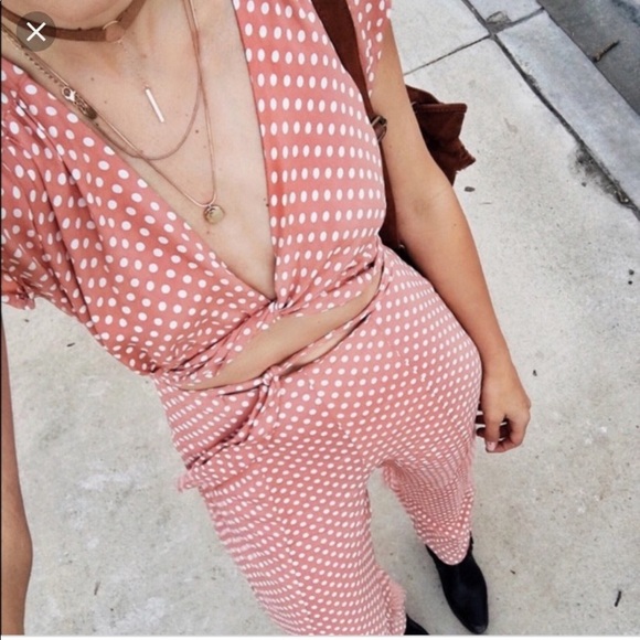 Privacy please polka dot jumpsuit S mauve - Picture 3 of 5